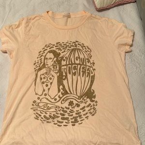 MOTHER brand graphic glitter tee